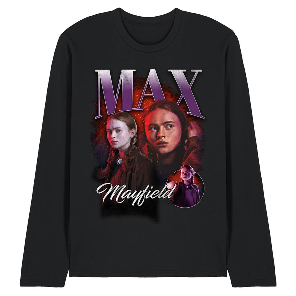Black - Front - Stranger Things Unisex Adult Max Homage Long-Sleeved T-Shirt