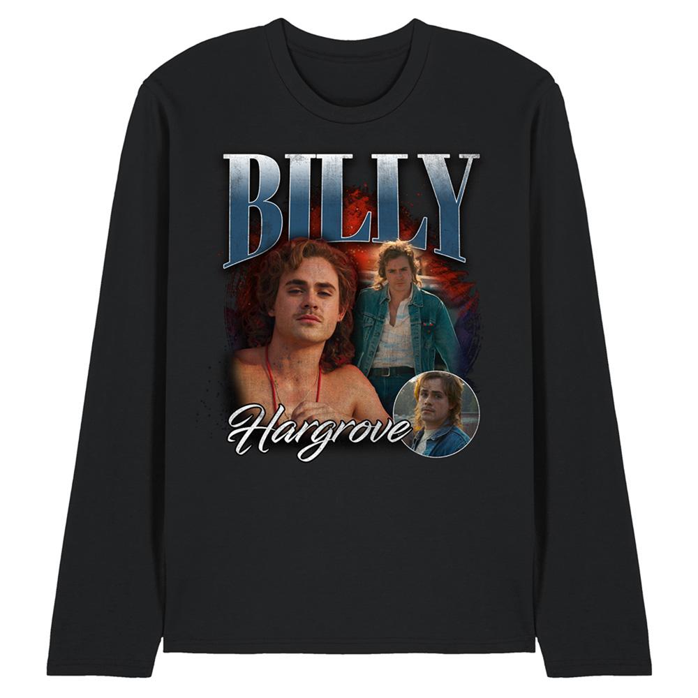 Black - Front - Stranger Things Unisex Adult Billy Homage Long-Sleeved T-Shirt