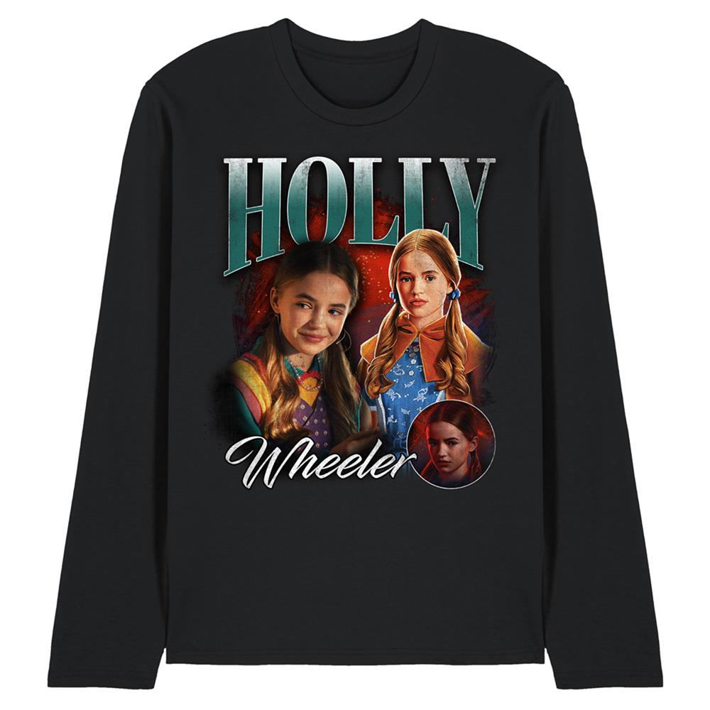 Black - Front - Stranger Things Unisex Adult Holly Homage Long-Sleeved T-Shirt