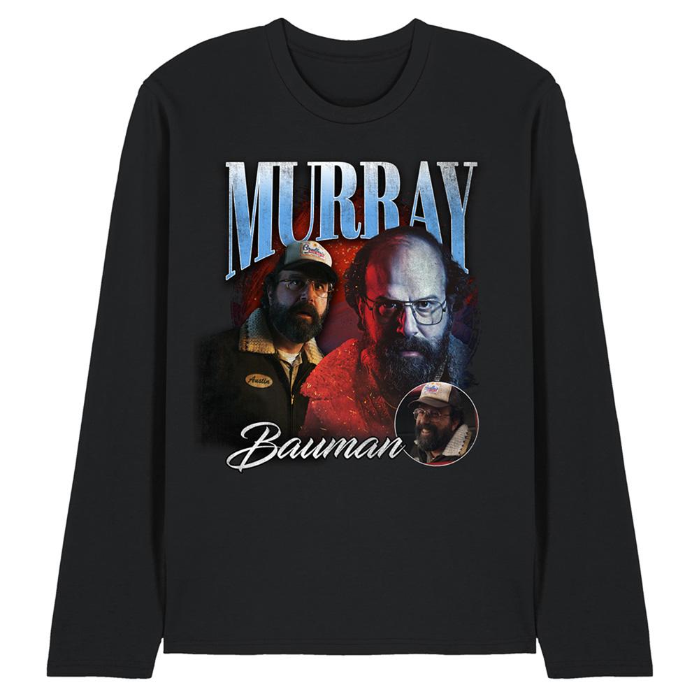 Black - Front - Stranger Things Unisex Adult Murray Homage Long-Sleeved T-Shirt