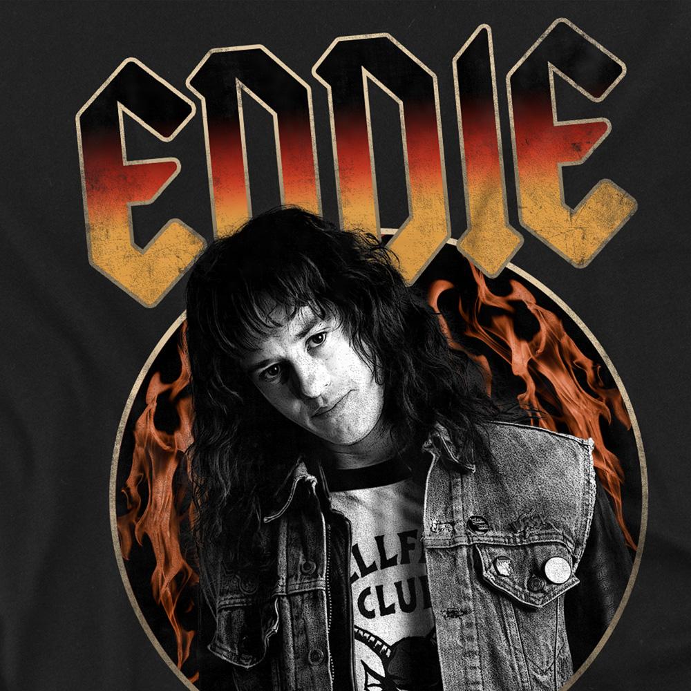 Black - Back - Stranger Things Unisex Adult Eddie Munson Rock Long-Sleeved T-Shirt