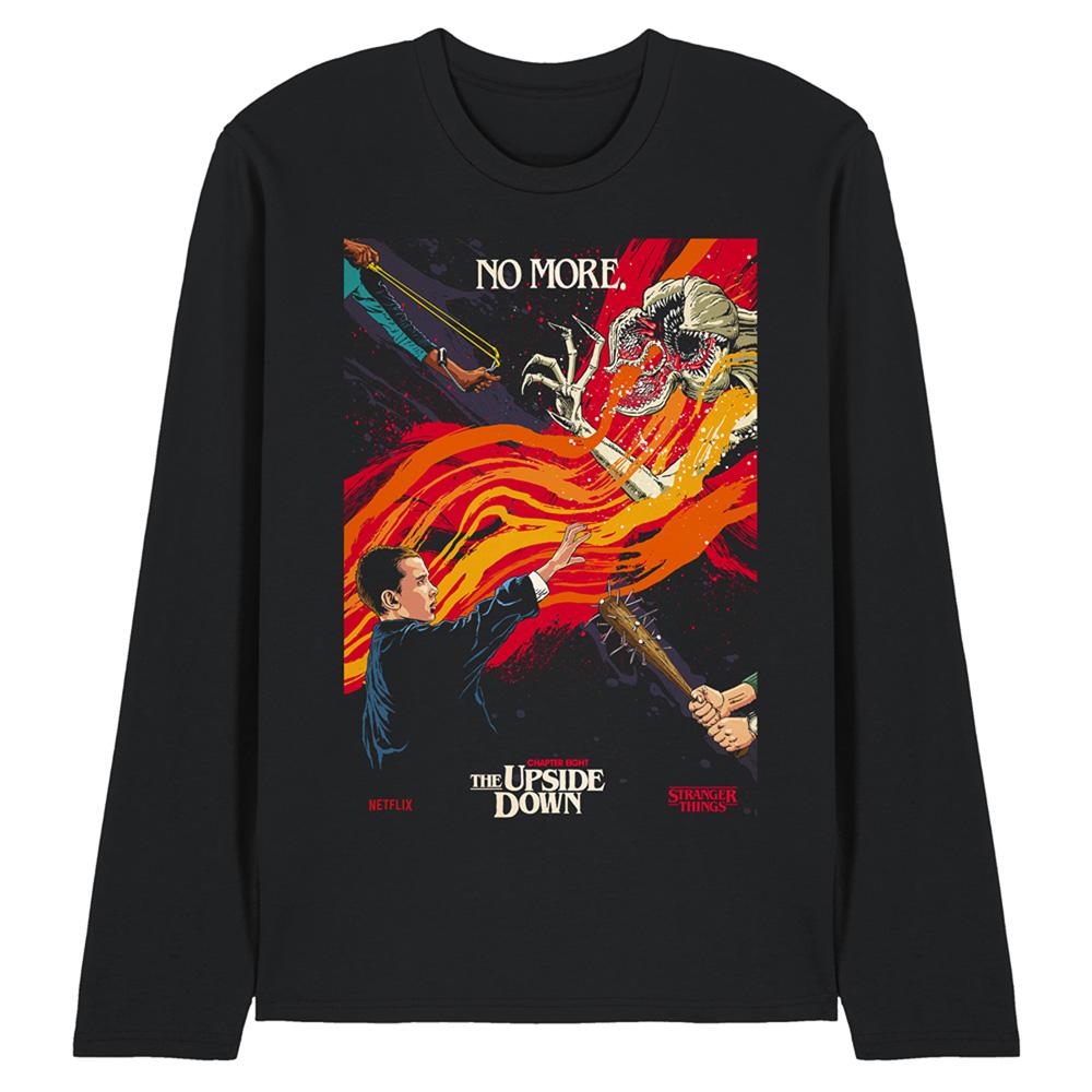 Black - Front - Stranger Things Unisex Adult Butcher Billy Season 1 Chapter 8 Homage Long-Sleeved T-Shirt