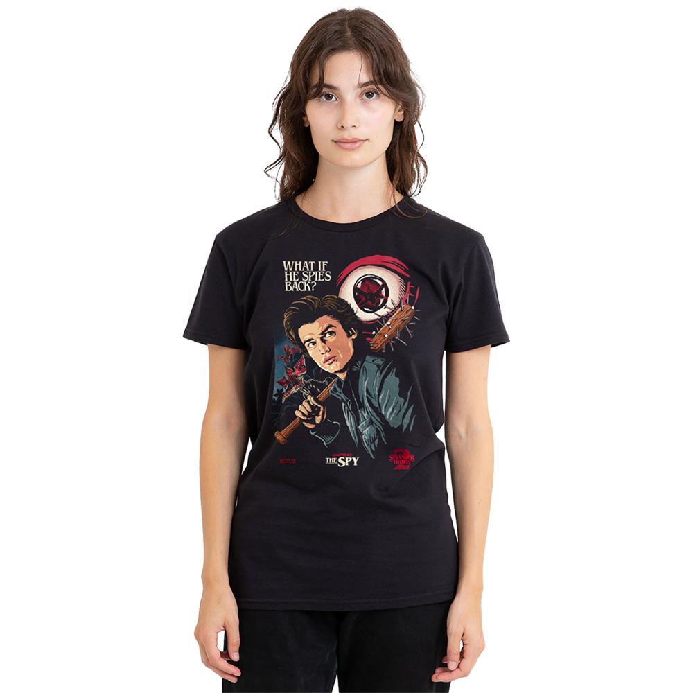 Black - Back - Stranger Things 2 Womens-Ladies T-Shirt