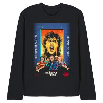 Black - Front - Stranger Things Unisex Adult Butcher Billy Season 3 Chapter 4 Homage Long-Sleeved T-Shirt