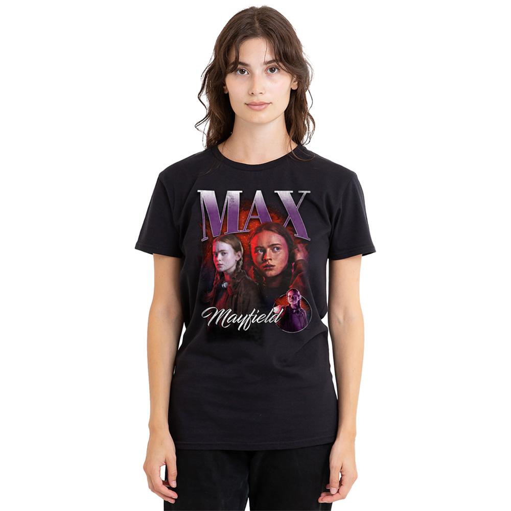 Black - Back - Stranger Things Womens-Ladies Max Homage T-Shirt