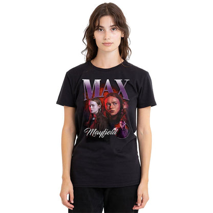 Black - Back - Stranger Things Womens-Ladies Max Homage T-Shirt