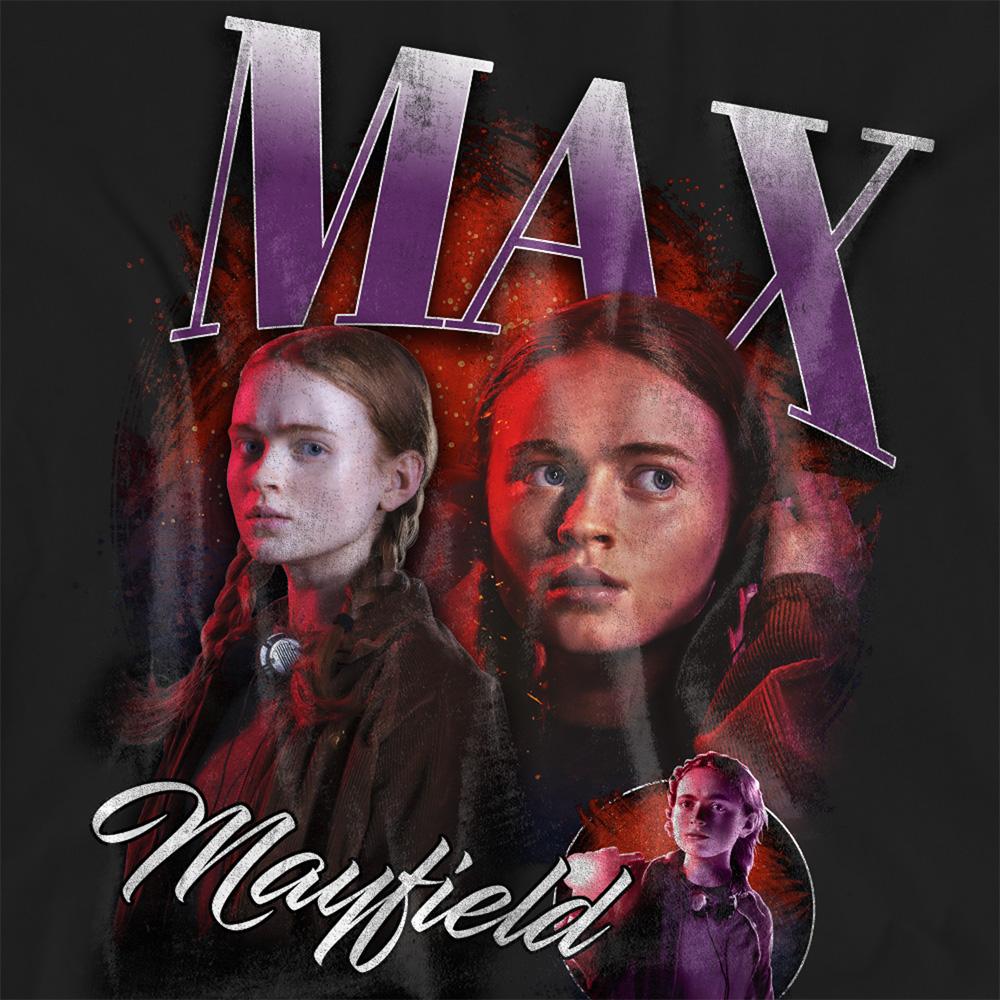 Black - Side - Stranger Things Womens-Ladies Max Homage T-Shirt