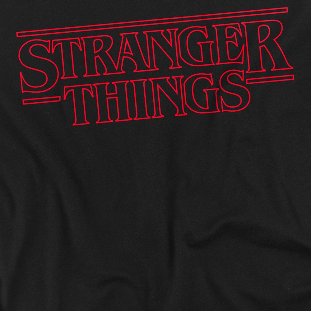 Black - Back - Stranger Things Unisex Adult Logo Outline Long-Sleeved T-Shirt