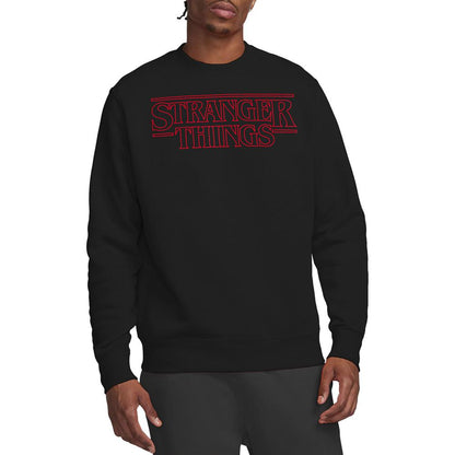 Black - Back - Stranger Things Unisex Adult Logo Outline Sweatshirt