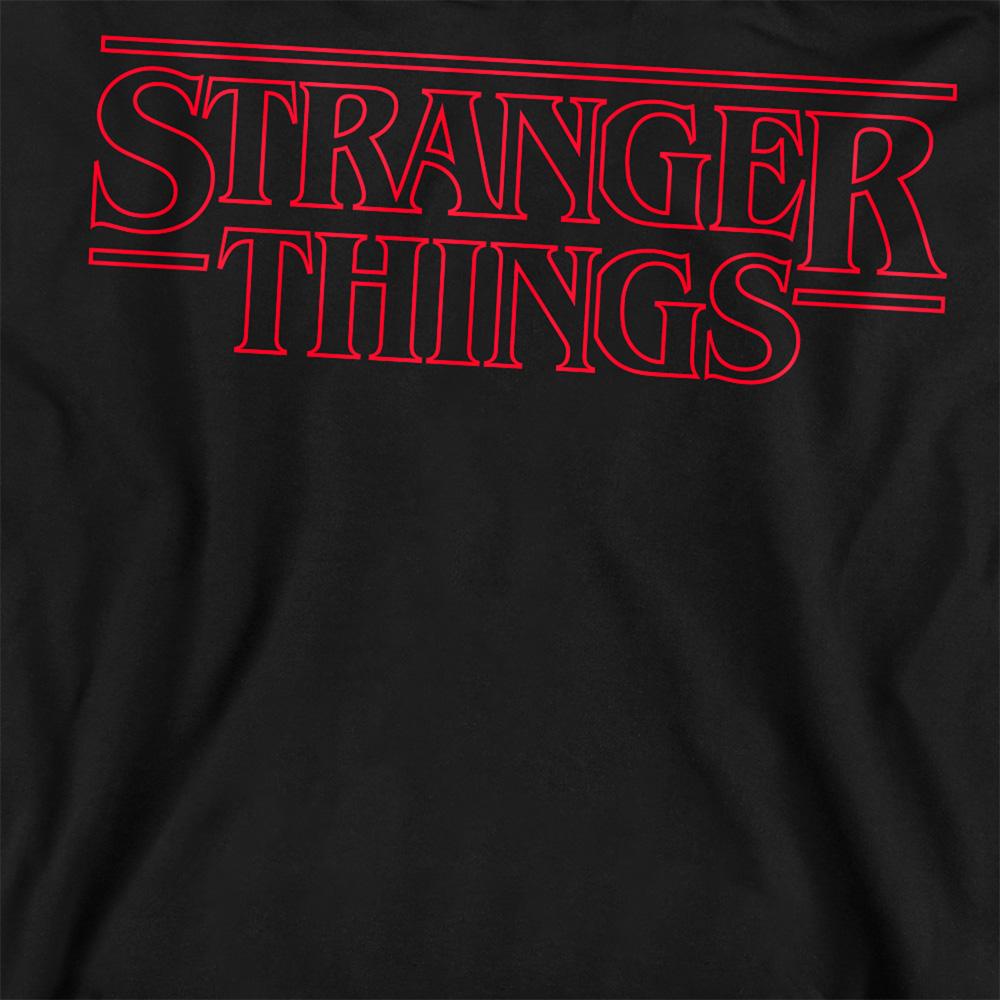Black - Side - Stranger Things Unisex Adult Logo Outline Sweatshirt