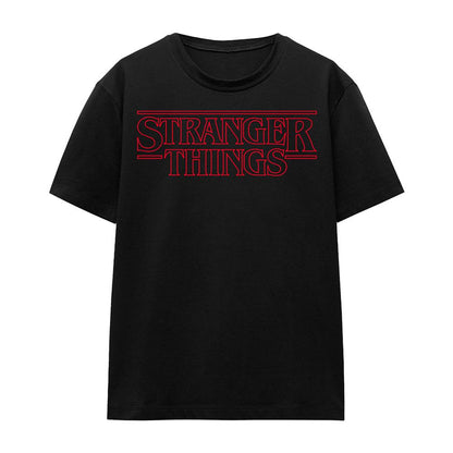 Black - Front - Stranger Things Womens-Ladies Logo Outline T-Shirt