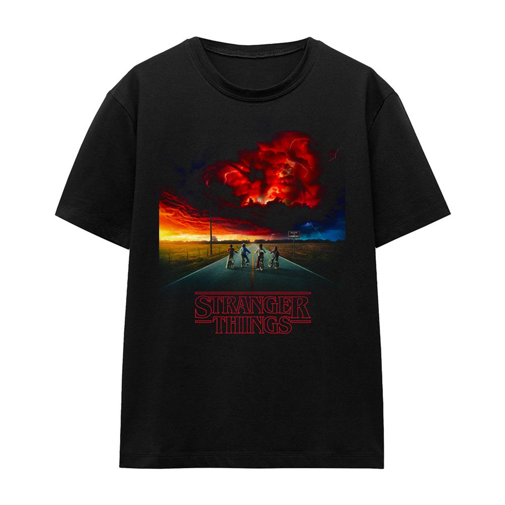 Black - Front - Stranger Things 2 Womens-Ladies Mindflayer Poster T-Shirt