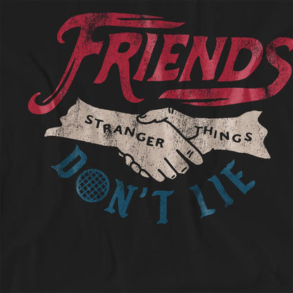 Black - Side - Stranger Things Womens-Ladies Friends Don´t Lie T-Shirt