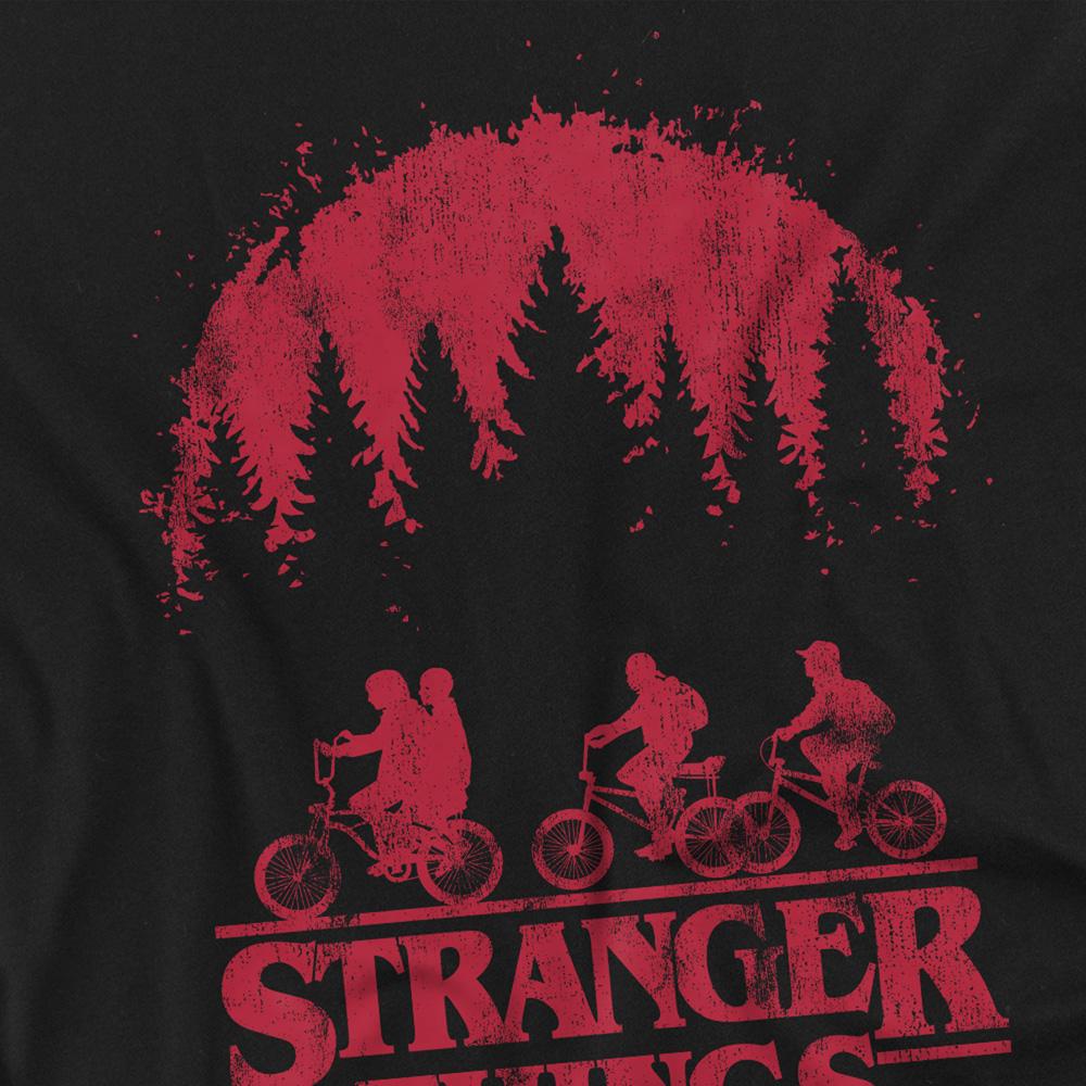 Black - Back - Stranger Things Unisex Adult Bike Long-Sleeved T-Shirt