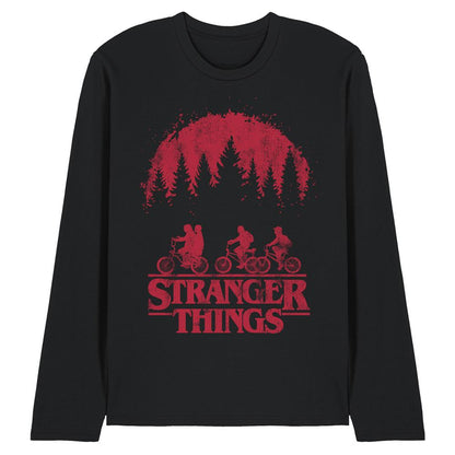 Black - Front - Stranger Things Unisex Adult Bike Long-Sleeved T-Shirt