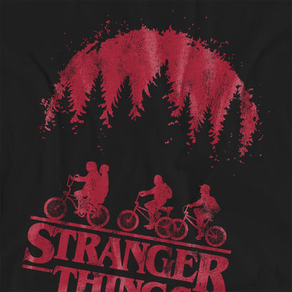 Black - Side - Stranger Things Womens-Ladies Bike T-Shirt