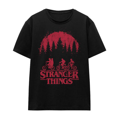 Black - Front - Stranger Things Womens-Ladies Bike T-Shirt