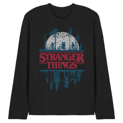 Black - Front - Stranger Things Unisex Adult Silhouette Long-Sleeved T-Shirt
