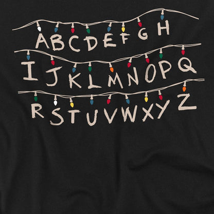 Black - Back - Stranger Things Unisex Adult Lights Long-Sleeved T-Shirt