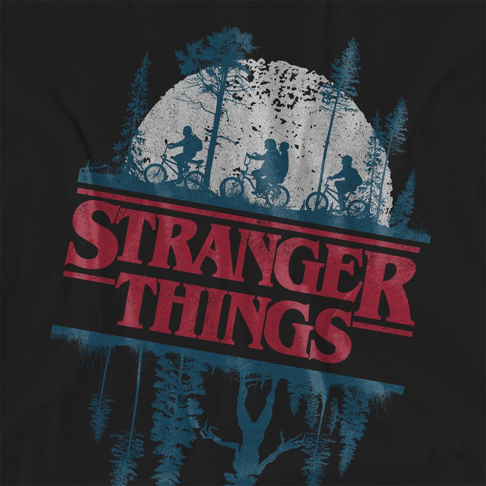 Black - Side - Stranger Things Womens-Ladies Silhouette T-Shirt