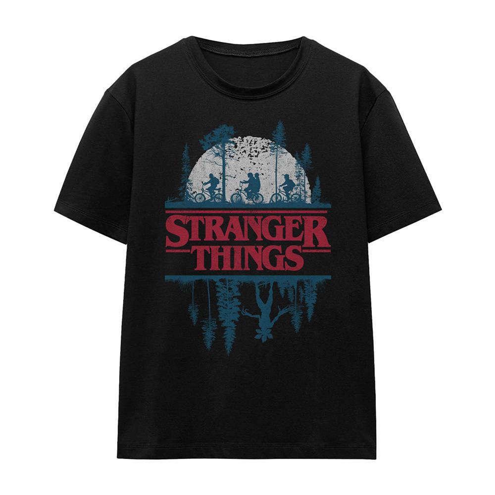 Black - Front - Stranger Things Womens-Ladies Silhouette T-Shirt