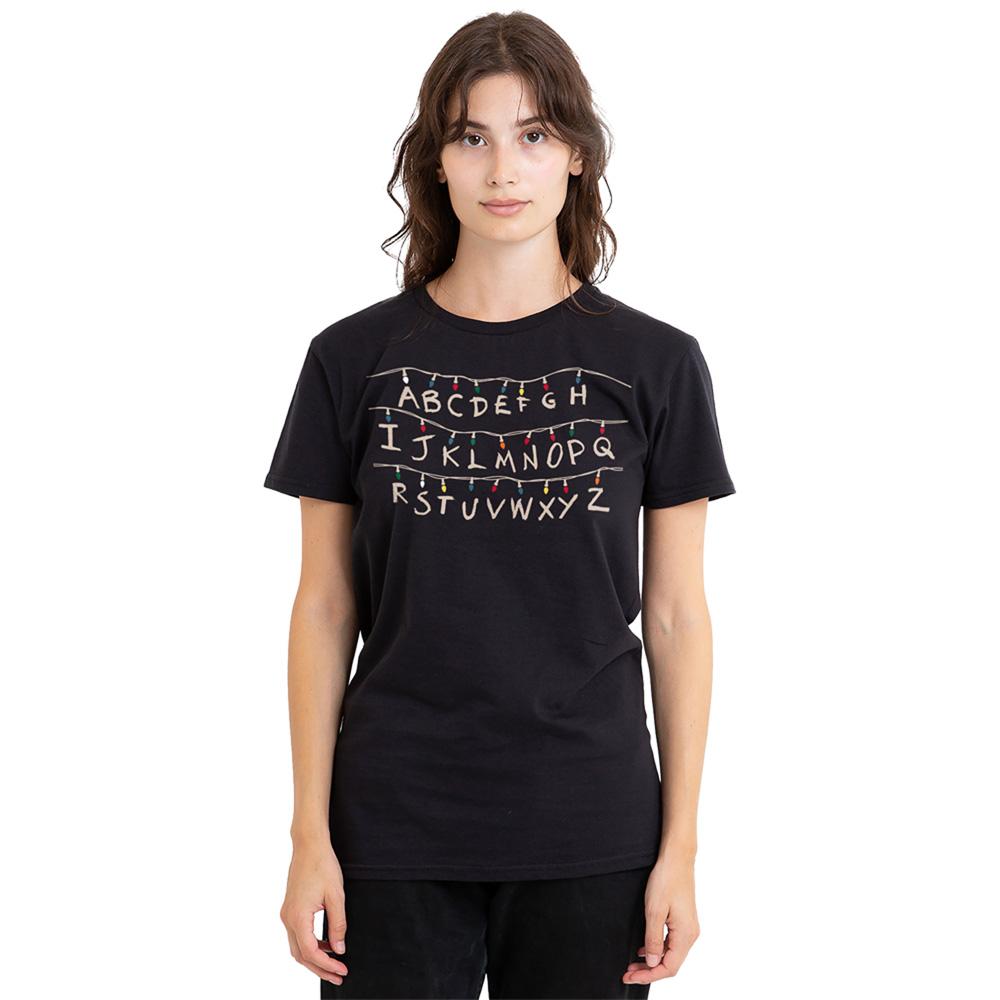 Black - Back - Stranger Things Womens-Ladies Lights T-Shirt