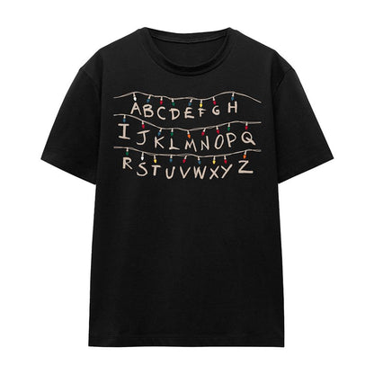 Black - Front - Stranger Things Womens-Ladies Lights T-Shirt
