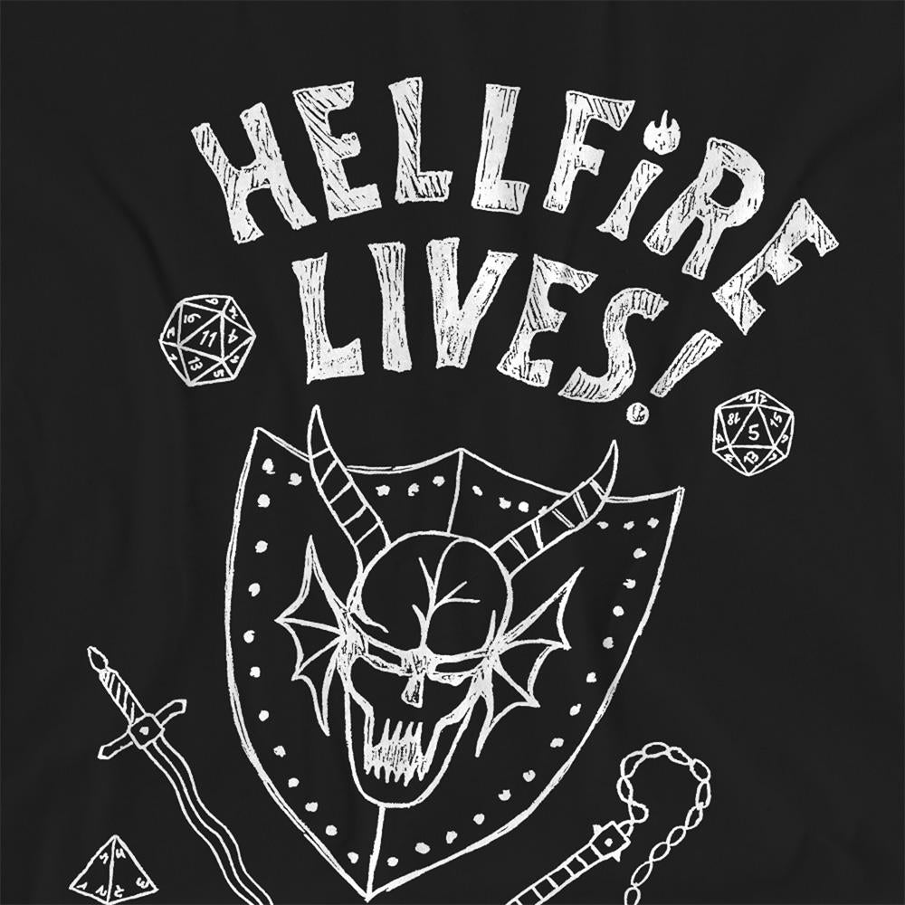 Black - Side - Stranger Things Womens-Ladies Hellfire Graduation Invert T-Shirt