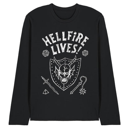 Black - Front - Stranger Things Unisex Adult Hellfire Graduation Invert Long-Sleeved T-Shirt