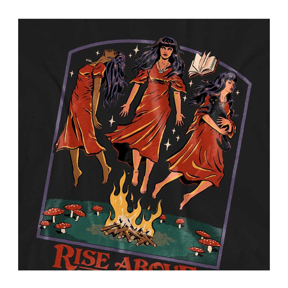 Black - Side - Steven Rhodes Womens-Ladies Rise Above The Bullshit T-Shirt
