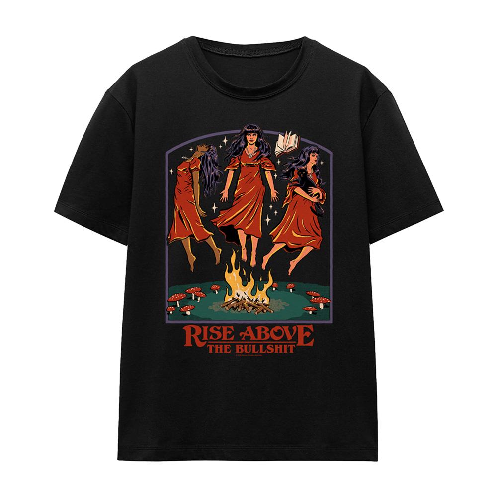 Black - Front - Steven Rhodes Womens-Ladies Rise Above The Bullshit T-Shirt