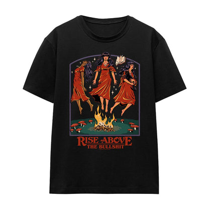 Black - Front - Steven Rhodes Womens-Ladies Rise Above The Bullshit T-Shirt