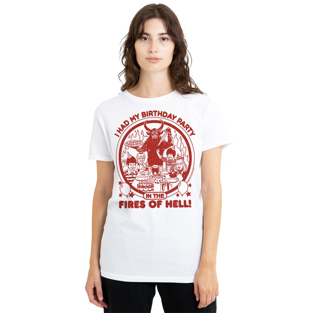 White - Lifestyle - Steven Rhodes Womens-Ladies Birthday In Hell T-Shirt
