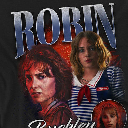 Black - Side - Stranger Things Unisex Adult Robin Buckley Homage T-Shirt