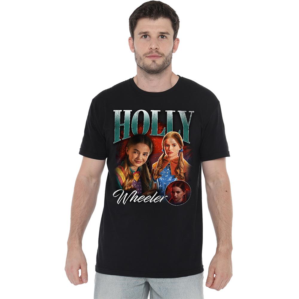 Black - Back - Stranger Things Unisex Adult Holly Homage T-Shirt
