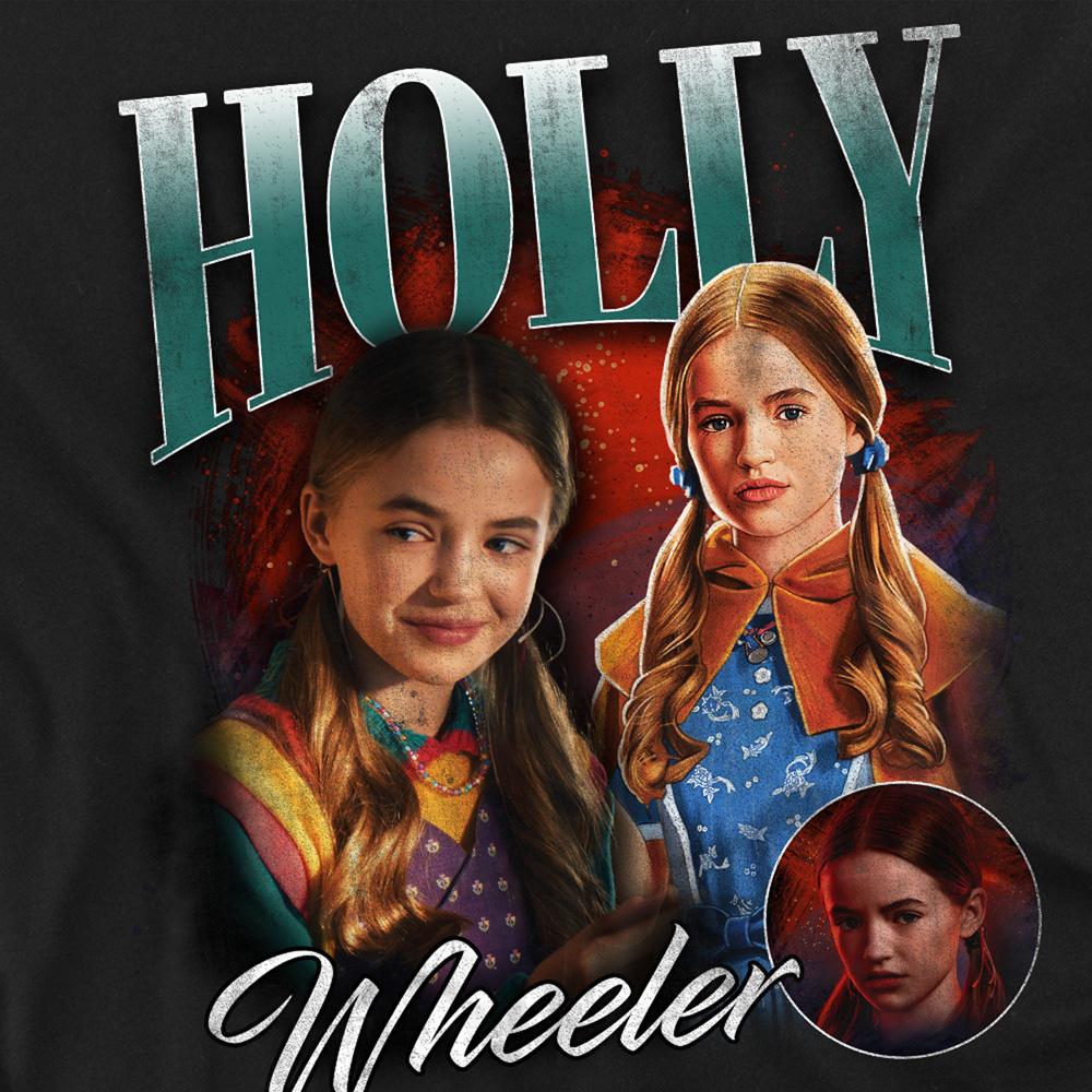 Black - Side - Stranger Things Unisex Adult Holly Homage T-Shirt
