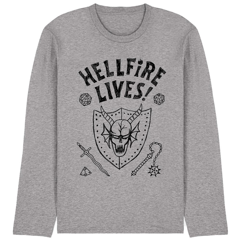 Athletic Heather - Front - Stranger Things Unisex Adult Hellfire Graduation Heather Long-Sleeved T-Shirt