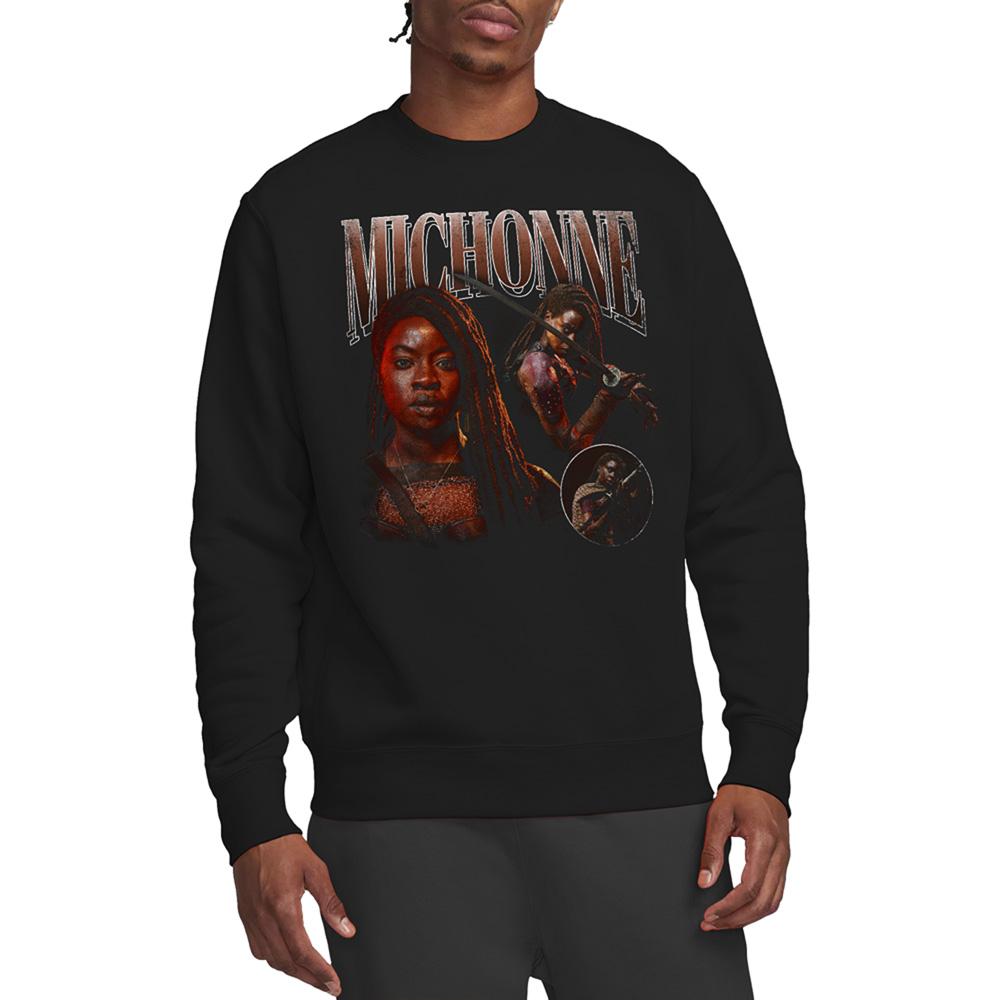 Black - Back - The Walking Dead Unisex Adult The Ones Who Lived Michonne Homage Sweatshirt