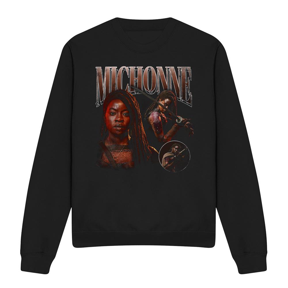 Black - Front - The Walking Dead Unisex Adult The Ones Who Lived Michonne Homage Sweatshirt