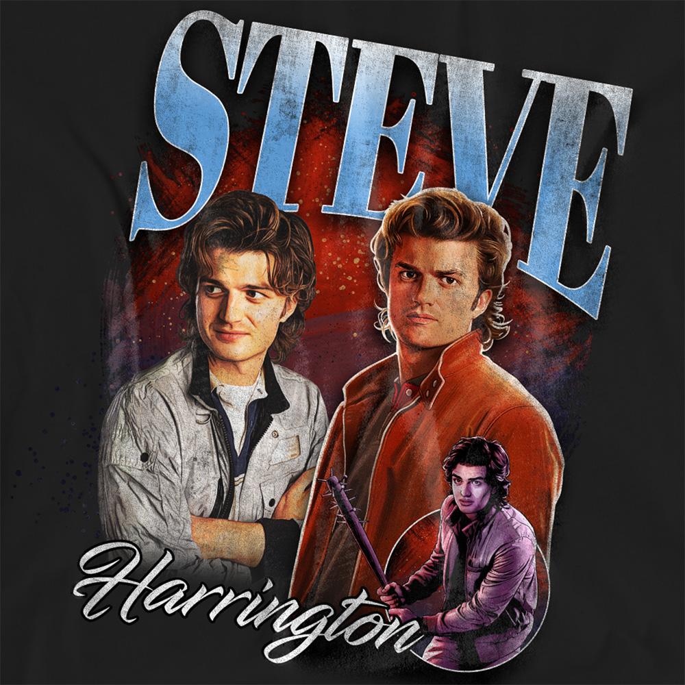 Black - Side - Stranger Things Womens-Ladies Steve Harrington Homage T-Shirt
