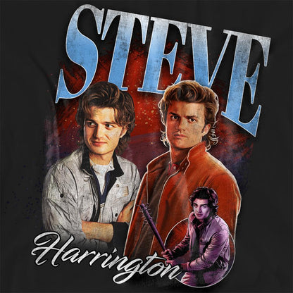Black - Side - Stranger Things Womens-Ladies Steve Harrington Homage T-Shirt