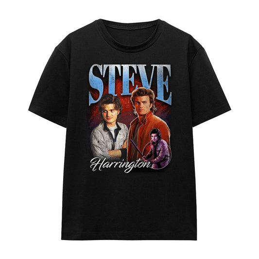 Black - Front - Stranger Things Womens-Ladies Steve Harrington Homage T-Shirt
