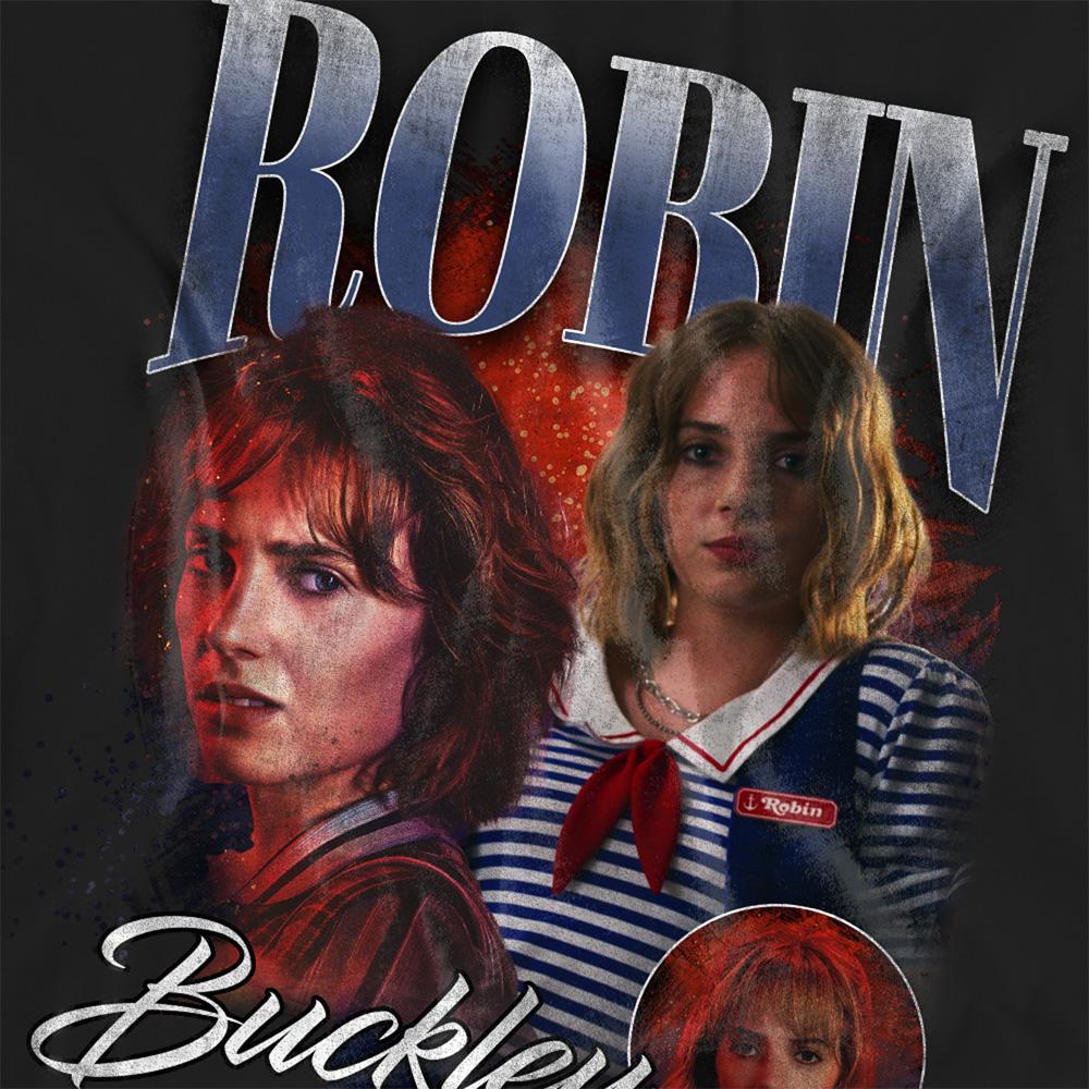 Black - Side - Stranger Things Womens-Ladies Robin Buckley Homage T-Shirt