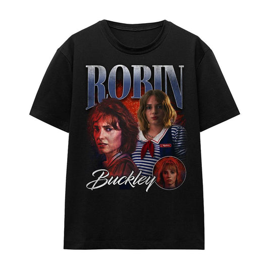 Black - Front - Stranger Things Womens-Ladies Robin Buckley Homage T-Shirt