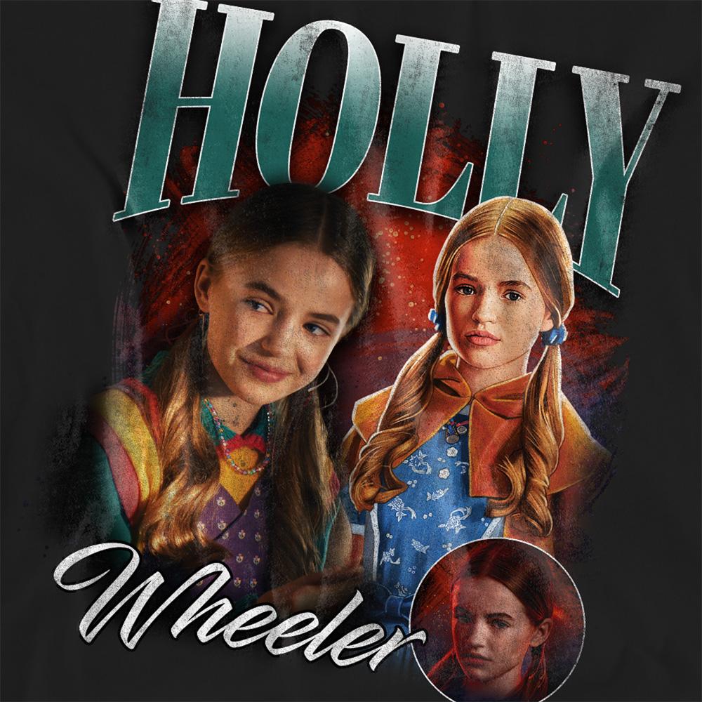 Black - Side - Stranger Things Womens-Ladies Holly Homage T-Shirt