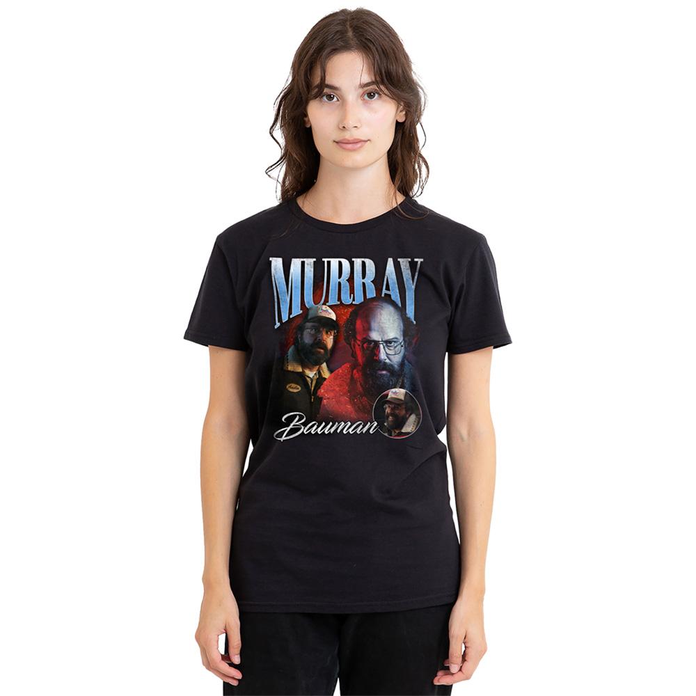Black - Back - Stranger Things Womens-Ladies Murray Homage T-Shirt