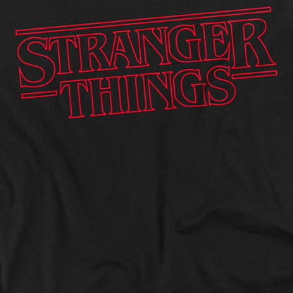 Black - Side - Stranger Things Unisex Adult Outline Logo T-Shirt