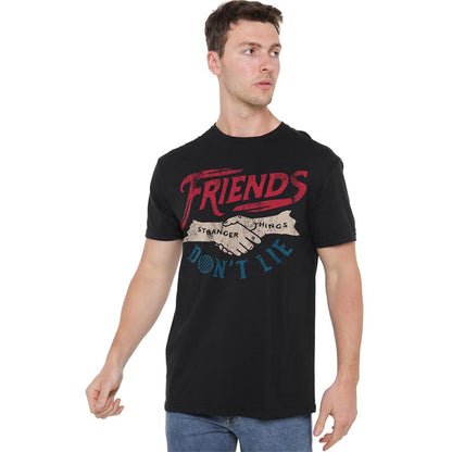 Black - Back - Stranger Things Unisex Adult Friends Don´t Lie T-Shirt