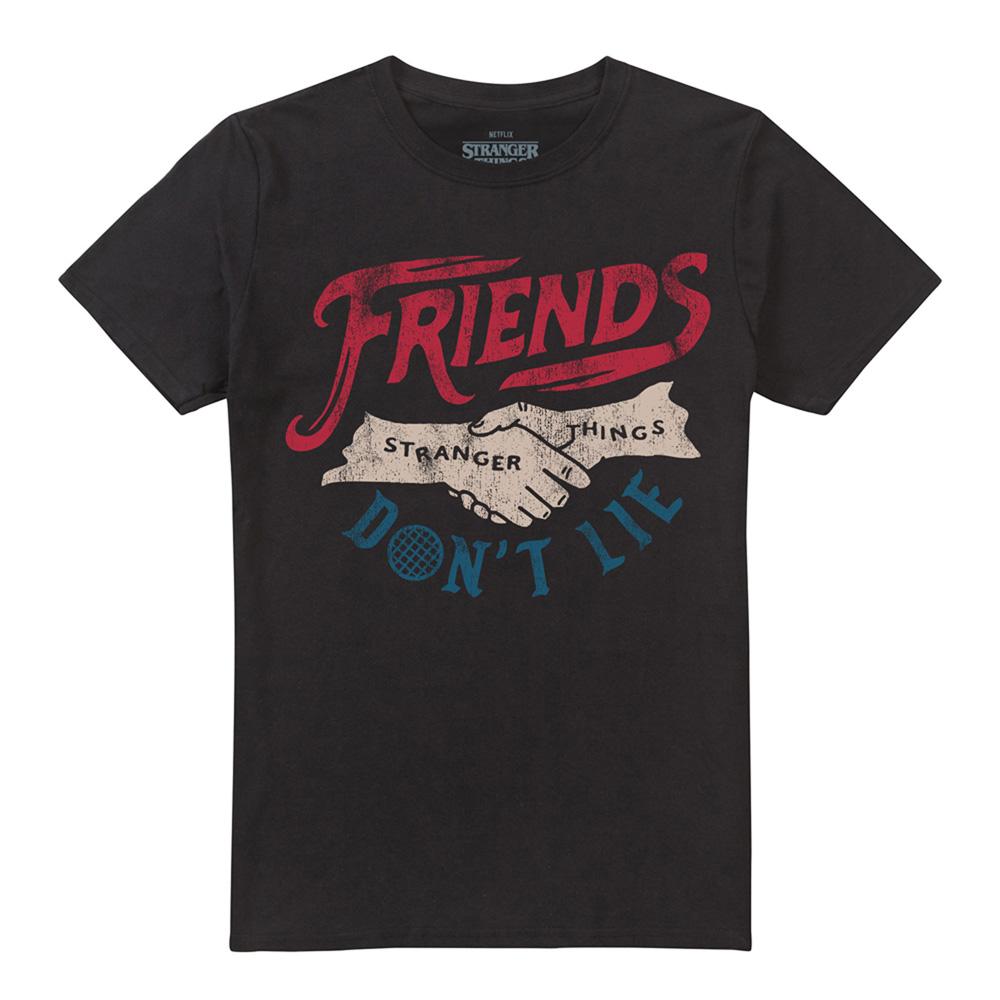 Black - Front - Stranger Things Unisex Adult Friends Don´t Lie T-Shirt