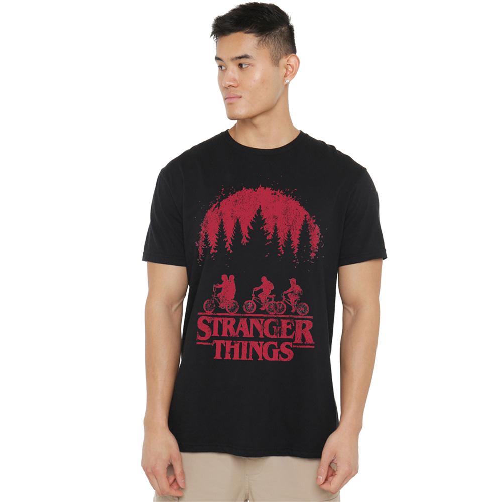 Black - Back - Stranger Things Unisex Adult Bike T-Shirt